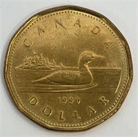 1990 Canada $1 Coin