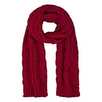 Winter Knit Wrap Scarf in Red