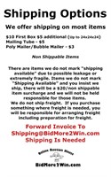 Shipping Information - Shipping@BidMore2Win.com
