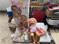 Baby alive doll with box and food head