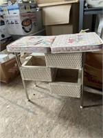 Doll changing table with storage space