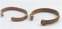 Two Vintage Copper Cuff Bracelets