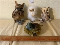 Feathered Owl Figurines