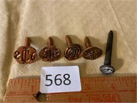 Round Vintage Numbered Recessed Railroad Nail