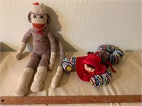 Vintage Hand Made Sock Monkey & Yo-Yo Doll