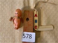 Celluloid Kewpie Doll & Baby's Comb