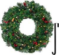 Joiedomi 24” Christmas Wreath, 15” Hanger