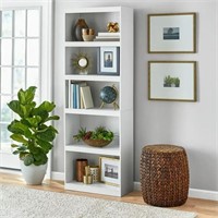 Mainstays Framed 5-Shelf Bookcase, White// new