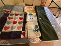 Heavy King Size Blanket & Assorted Throws