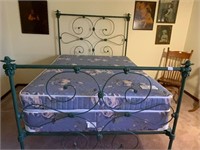 Antique Iron Bed Complete Full Ornate STURDY