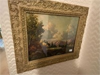 Antique Framed Mountain Scene