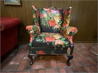 Century Winged Back Chair Queen Anne Legs &