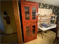 Vintage Tall Pine China Jelly Cabinet