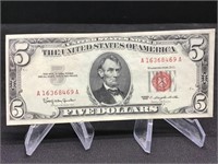 $5 US Note Red Seal