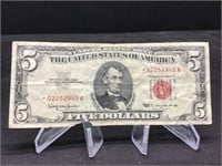 1963 $ 5 Red Seal