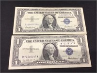 Two  1957 Silver Certificates AU