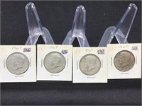 Four 1967 Kennedy Halves ( 40% silver)