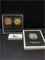 Set of 2 kennedy High Relief Medals