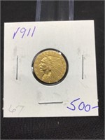 Gold 1911  $2 1/2 Indian US
