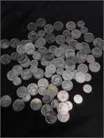 Large Group of Canada Dimes and Quarters