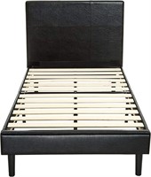 Twin Faux Leather Upholstered Platform Bed Frame