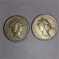 Pair One Pound Coins