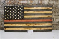 Large wood American Flag