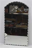 Antique Etched Chip Edge Wall Mirror