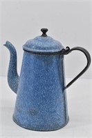 Vintage Blue Graniteware Coffee Pot
