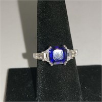 Sterling Silver (925) / Sapphire? Ring sz 8