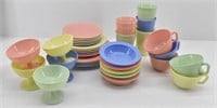 Vintage Multi Color Glass Dishes