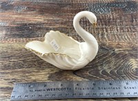 Small Lenox swan dish with gold leaf 3.75"