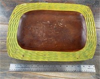 Hand carved serving tray 16.25" across