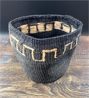 Hand woven African basket  8.5" tall
