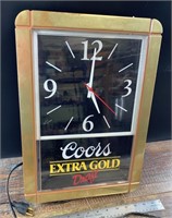 Coor's Draft bar style wall clock 17" x 12"
