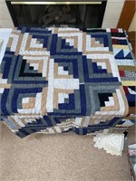 Vintage Hand Made Quilt w/ Checkered Pattern