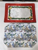 Two Sets of Holiday Cloth Placemats