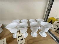 8 pcs-White Glass Stemware