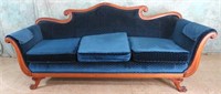 BEAUTIFUL VICTORIAN CLAW FOOT ROLLED ARM SOFA