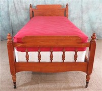 VINTAGE TWIN BED ON CASTERS & ACCESSORIES