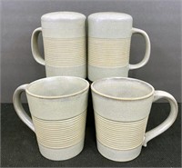 Gibson Elite Speckled Green Pottery Cups/S & P