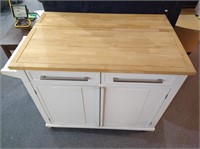 Mobile Kitchen Island with Extension Counter