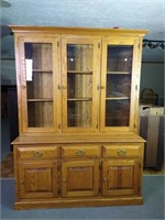 Amish Solid Oak China Cabinet