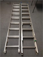 (2)Werner 16' Aluminum Extension Ladders 1 Damaged