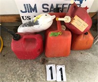4 Gas cans & Boat Buoy