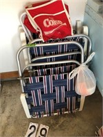 4 Lawn chairs & Cooler Coke