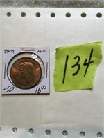 British half penny Uncirculated 1949