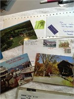7 Postcards & stamps on envelopes