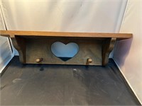 23 1/4"  Wooden Heart Shelf