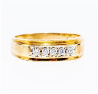 Jewelry 14k Yellow Gold Diamond Men's Wedding Band